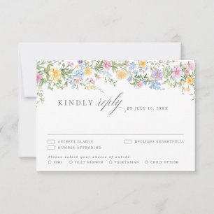Cartons Réponse Mariage Floral de Jardin Orné de Pastel Doux de Pr