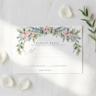 Cartons Réponse Mariage Floral de Jardin Répondez S'il Vous Plaît