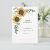 Cartons Réponse Mariage floral de tournesol Eucalyptus (Debout devant)