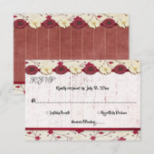 Cartons Réponse Mariage Floral d'Été Écriture Simple Élégante et R (Devant / Derrière)