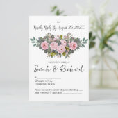 Cartons Réponse Mariage floral doux (Debout devant)