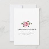 Cartons Réponse Mariage floral doux (Dos)