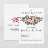 Cartons Réponse Mariage floral doux (Devant / Derrière)