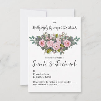 Cartons Réponse Mariage floral doux
