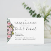 Cartons Réponse Mariage floral doux (Debout devant)