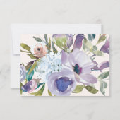 Cartons Réponse Mariage floral Dusty Blue Lilac Boho (Dos)