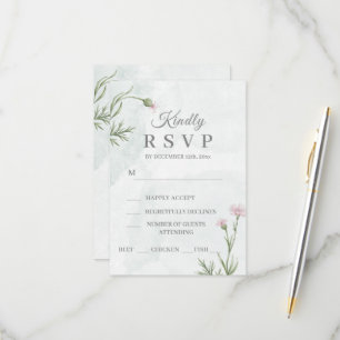 Cartons Réponse Mariage Floral Élégant à l'Aquarelle Pastel