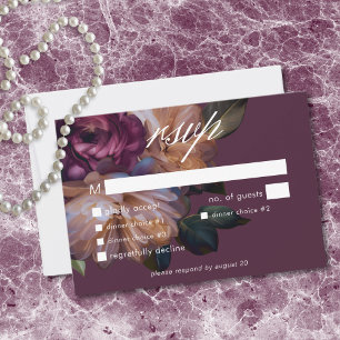 Cartons Réponse Mariage Floral Élégant Bourgeois et Romantique