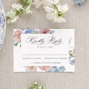 Cartons Réponse Mariage Floral Élégant Romantique à l'Aquarelle