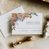 Cartons Réponse Mariage floral en fleurs rustiques