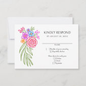 Cartons Réponse Mariage floral Fiesta coloré (Devant)