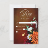Cartons Réponse Mariage floral foncé élégant été coucher de soleil (Devant)