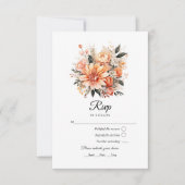 Cartons Réponse Mariage Floral Fuzz pêche (Devant)
