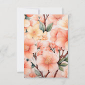 Cartons Réponse Mariage Floral Fuzz pêche (Dos)