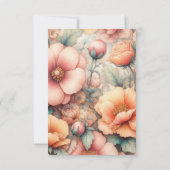 Cartons Réponse Mariage Floral Fuzz pêche (Dos)