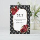 Cartons Réponse Mariage Floral Gothique (Debout devant)