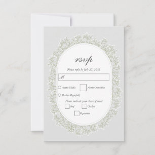 Cartons Réponse Mariage floral Gypsophile Monogramme Souffle de Bé