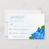 Cartons Réponse Mariage Floral Hydrangea Bleu (Devant)