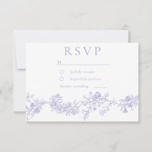 Cartons Réponse Mariage Floral Lilas Vintage