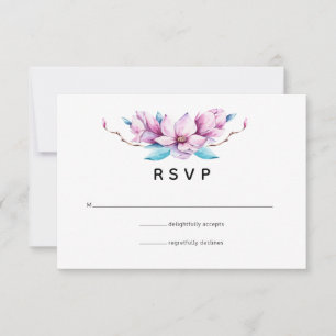 Cartons Réponse Mariage Floral Magnolia