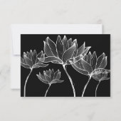 Cartons Réponse Mariage Floral Moderne Botanique Noir Et Blanc (Dos)
