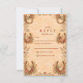 Cartons Réponse Mariage floral occidental en terre cuite (Devant)