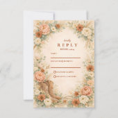 Cartons Réponse Mariage Floral Occidental Rustique (Devant)