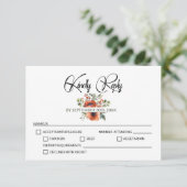 Cartons Réponse Mariage Floral Orange (Debout devant)