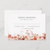 Cartons Réponse Mariage Floral Orange Fall (Devant / Derrière)