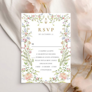 Cartons Réponse Mariage floral orange Grace Pastel Blush