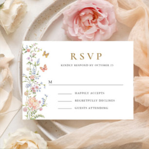 Cartons Réponse Mariage floral orange Grace Pastel Blush