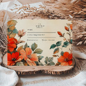 Cartons Réponse Mariage Floral Orange Rustique