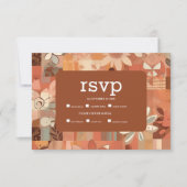 Cartons Réponse Mariage floral orange Super rétro (Devant)
