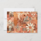 Cartons Réponse Mariage floral orange Super rétro (Dos)