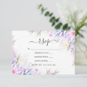 Cartons Réponse Mariage floral Pastel Watercolor (Debout devant)