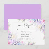 Cartons Réponse Mariage floral Pastel Watercolor (Devant / Derrière)