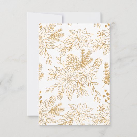 Cartons Réponse Mariage Floral Red Gold (Dos)