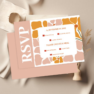 Cartons Réponse Mariage Floral Rétro Bohème Chic