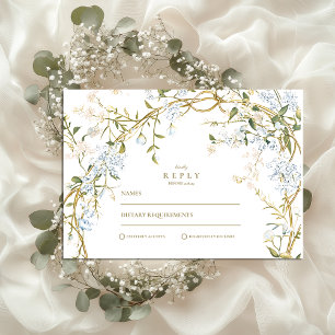 Cartons Réponse Mariage floral romantique