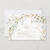 Cartons Réponse Mariage floral romantique (Devant)