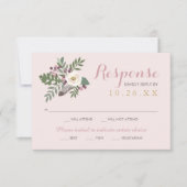 Cartons Réponse Mariage Floral Rose Clair (Devant)