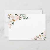Cartons Réponse Mariage floral rose et blanc Magnolia (Dos)