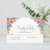 Cartons Réponse Mariage floral rose et orange vibre (Debout devant)