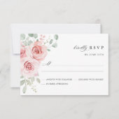 Cartons Réponse Mariage Floral Rose Fardé (Devant)