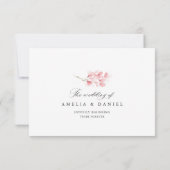Cartons Réponse Mariage Floral Rose Fardé (Dos)