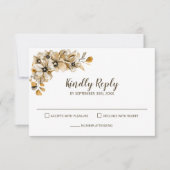 Cartons Réponse Mariage floral rustique d'automne (Devant)