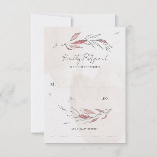 Cartons Réponse Mariage floral rustique Earthy (Devant)