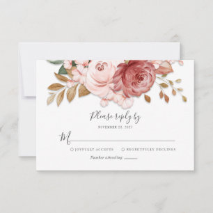 Cartons Réponse Mariage Floral Rustique Écriture Botanique Fleurie