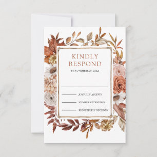 Cartons Réponse Mariage Floral Terracotta