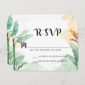 Cartons Réponse Mariage floral tropical coloré (Devant / Derrière)